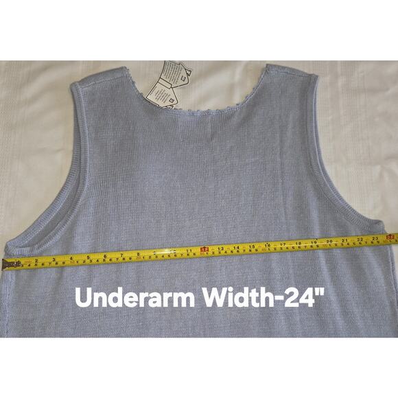 Storybook Knits Pastel Blue Tank Sweater Top Plus Sz 3X Crocheted HSN Tags Rare - Picture 15 of 16